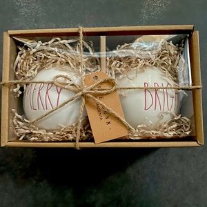 NWT Rae Dunn Merry Bright Ornaments.